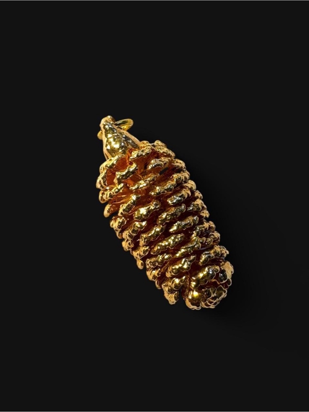 Gold pinecone charm or pendant